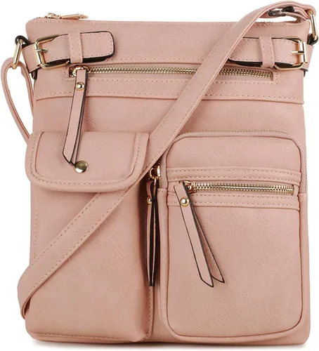 Vista 17 de SG SUGU Katie Bolso Bandolera Ligero Mediano Bolso de Hombro con Múltiples Bolsillos para Mujer Negro