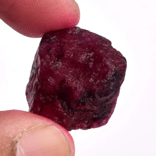 Vista 3 de Piedra curativa de rubí rojo natural crudo certificado por calidad AAA++ para joyería de 33.50 quilates, Gema, africano - rubí rojo