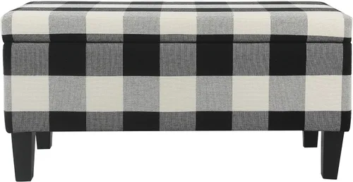 Vista 14 de HomePop Ainsley - Banco otomano de almacenamiento de 40 pulgadas, color gris