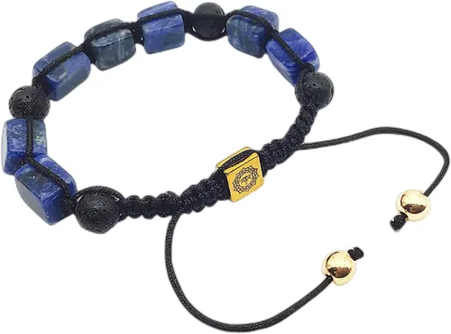 Vista 2 de EDEN'S CALL Pulsera de piedra de cristal natural para mujeres y hombres, ajustable, macramé, cuentas redondas de roca de lava, difusor de aceite