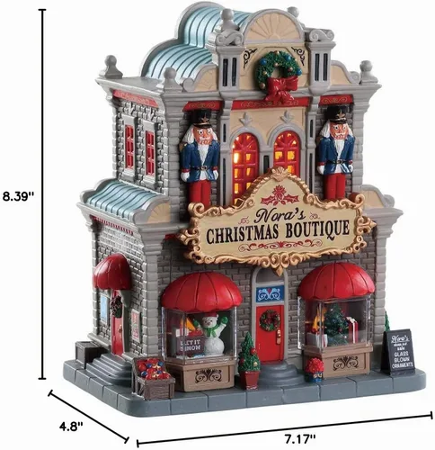 Vista 4 de LEMAX 85344 Colección Caddington Boutique Navideña de Nora Edificio Iluminado, 8.39 pulgadas x 7.17 pulgadas x 4.80 pulgadas