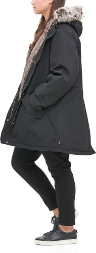 Vista 7 de Levi's Chaqueta parka con capucha y forro de piel sintética para mujer