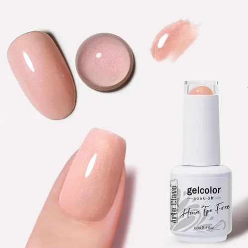 Vista 64 de Arte Clavo Pearlescent Nude Gel Nail Polish 15ml - HEMA Free Soak off UV LED Nail Gel for Manicure, DIY Nail Art, Home Salon Use 11029