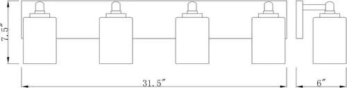 Vista 2 de Z-Lite 4 luces tocador 485-4V-MB, negro