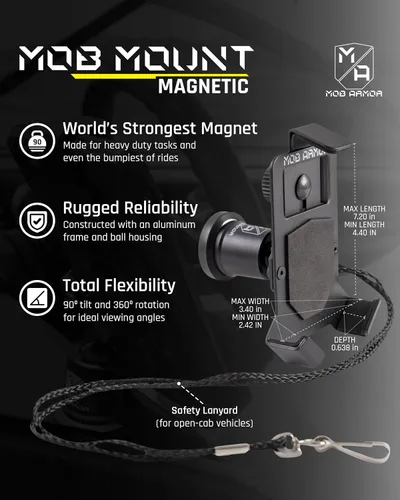 Vista 9 de Mob Armor Soporte magnético resistente para teléfono de coche