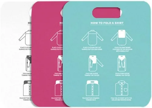 Vista 7 de Zerodis Tabla plegable para camisas, tabla plegable para camisetas, tabla plegable de plástico, carpeta de lavandería, herramienta de almacenamiento