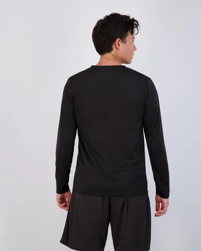 Vista 3 de Real Essentials Paquete de 3 y 5 Camiseta de manga larga atlética de secado rápido para hombre UPF SPF UV Sun (disponible en tallas grandes y altas)