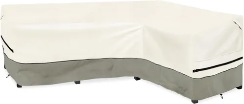 Vista 15 de okcool Funda modular para exteriores, fundas para muebles de patio en forma de L para muebles seccionales de 6 plazas, 85 pulgadas de largo x 32