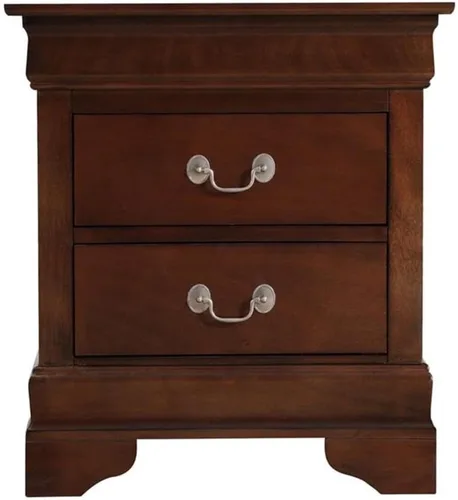 Vista 4 de Glory Furniture Mesita de noche Louis Phillipe con 2 cajones en capuchino