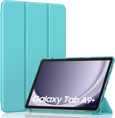 Vista 38 de MoKo para Galaxy Tab A9 Plus/A9+ Funda de 11 pulgadas 2023, funda de PC delgada con soporte y parte trasera translúcida para Galaxy Tab A9 Plus