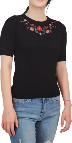 Vista 22 de YEMAK Suéter de Punto Top para Mujer – Media Manga Cuello Redondo Básico Casual Ajuste Clásico Ligero de Punto Suave Pullover Tee