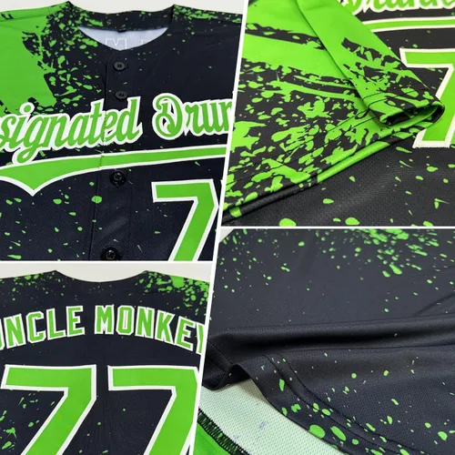 Vista 5 de Camiseta de béisbol personalizada con patrón de cepillo de béisbol, camisas de béisbol personalizadas, uniforme deportivo, número de nombre cosido