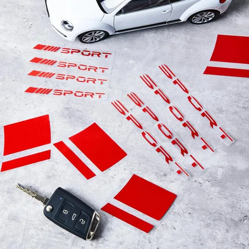 Vista 7 de 12 piezas de calcomanías reflectantes para llantas deportivas, emblemas deportivos autoadhesivos, calcomanías impermeables para llantas de carreras