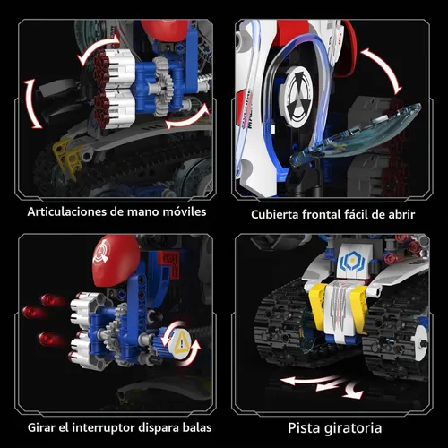 Vista 4 de 5 en 1 Robot Building Set con pantalla LED para niños de 8 a 12 años