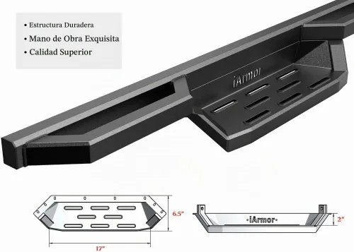 Vista 3 de Barras laterales con pasos de bolsillo de acero inoxidable APS Compatibles con Chevy Silverado GMC Sierra 1500 2019-2026 Regular Cab & Silverado