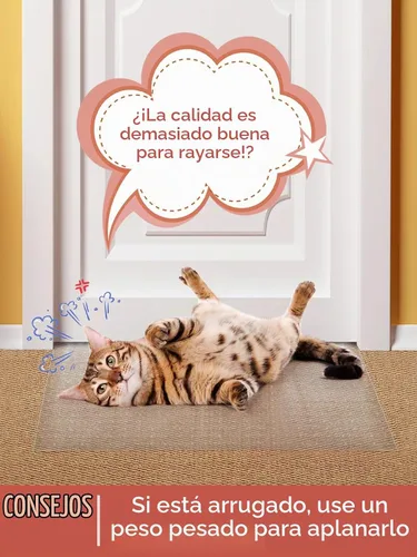 Vista 7 de Protector de alfombra de 8.2 pies (L) para mascotas - Protector de alfombra antideslizante para gatos, tapón resistente a los arañazos