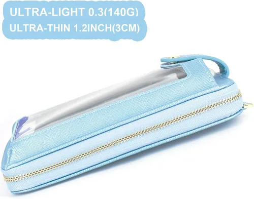 Vista 3 de Valentoria Bolso cruzado pequeño para teléfono celular, cartera de cuero para tarjetas de mano para mujer