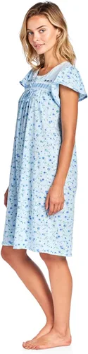 Vista 2 de Casual Nights Camisón de manga larga para mujer, diseño floral.