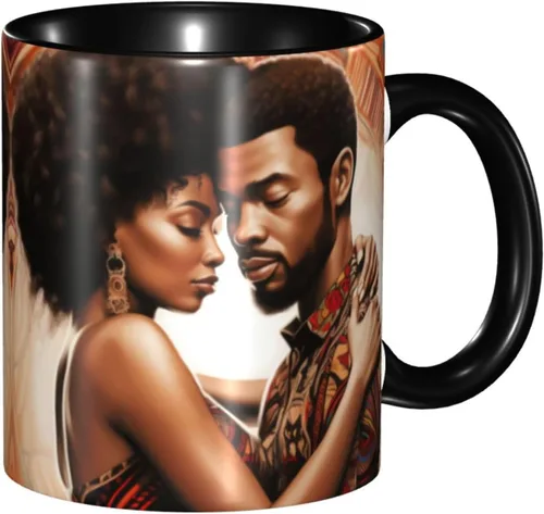 Vista 15 de Taza de café, taza de té para mujeres y niñas, taza de diseño único, perfecta para regalos, mujeres afroamericanas afro