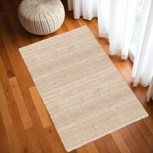 Vista 22 de RedEarth · Alfombra rectangular - 2'x3' de yute natural trenzada con respaldo antideslizante - Alfombra boho tejida a mano para dormitorio, cocina