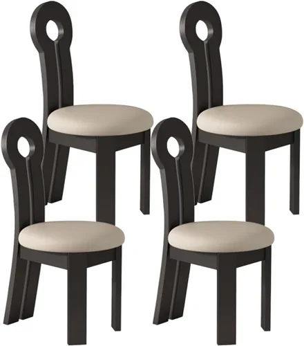 Vista 69 de YVYKFZD Dining Chairs Set, Solid Wood Dining Room Chair, Upholstered Kitchen Chairs, Unique Key-Shaped Living Room Chair, for Offices Bedroom Study