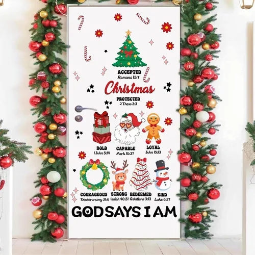 Vista 2 de Calcomanías de pared de Navidad, citas de Navidad, calcomanías de pared para decoración de interiores inspiradoras para niños, calcomanías de pared