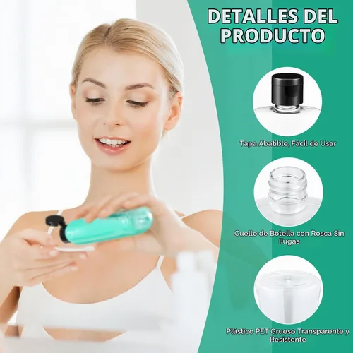 Vista 3 de Domensi - 36 botellas de viaje de 3.4 onzas con tapa abatible, loción