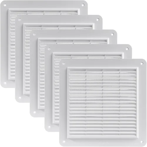 Vista 12 de Vent Systems Cubierta de ventilación de plástico blanco de 10 x 10 pulgadas (tamaño exterior) - Rejillas duraderas de pared y techo con malla