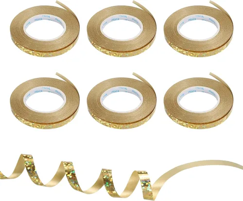 Vista 10 de PATIKIL 6 cintas rizadoras de 3/16 pulgadas con láser metálico brillante de 11 yardas iridiscentes para decoración de fiestas, envoltura de regalos