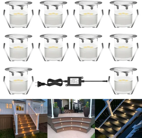 Vista 10 de Luces LED para terraza al aire libre con fotocélula blanca cálida Φ1.18 pulgadas, bajo voltaje, 12 V CC, IP67, impermeable, eléctrica, con cable