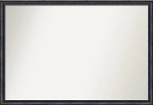 Vista 111 de Amanti Art Espejo de baño de bronce para sobre el fregadero, 25 x 26 pulgadas, espejo rectangular de bronce oscuro, marco de madera tradicional