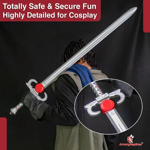 Vista 4 de Armory Replicas™ Premium Foam Fantasy Swords Collection – LARP, Cosplay, and Costume Props with Carrying Belt