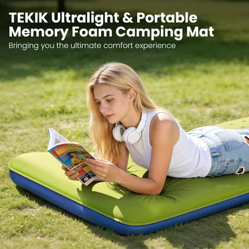 Vista 7 de TEKIK Almohadilla de dormir de espuma viscoelástica autoinflable
