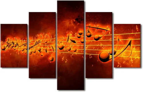 Vista 80 de Lienzo decorativo para pared, diseño de DJ Music Mixes the Track HD impreso en pinturas, 5 piezas de imágenes abstractas para sala de estar, obra