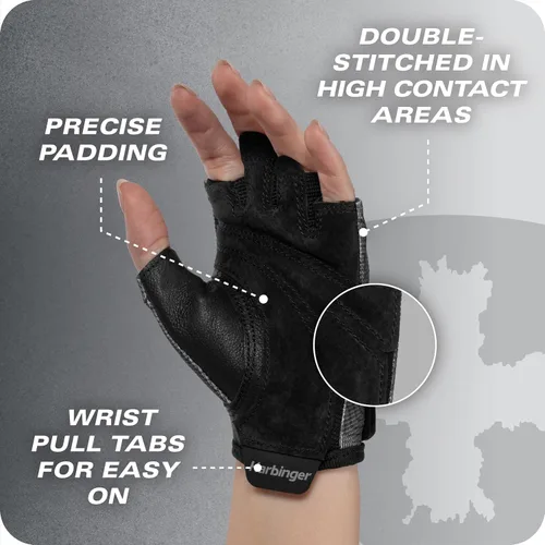 Vista 8 de Harbinger Pro Gloves 3.0 - Guantes de entrenamiento de alto rendimiento, agarre mejorado, transpirables elásticos en 4 direcciones, cierre de muñeca