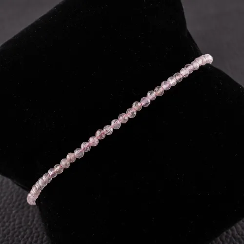 Vista 56 de Natural Gemstone Micro Beads Dainty Bangle Bracelet, Handmade Birthstone Jewelry, Healing Chakra Crystals, Silver Plated 8 inch, Birthday Gift for