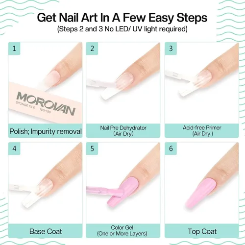 Vista 7 de Morovan - Deshidratador profesional para uñas sin ácido para esmalte de uñas de gel UV, uñas acrílicas, imprimación natural de uñas de secado