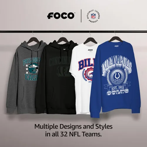 Vista 5 de FOCO Sudadera unisex de cuello redondo con logotipo de equipo universitario de la NFL