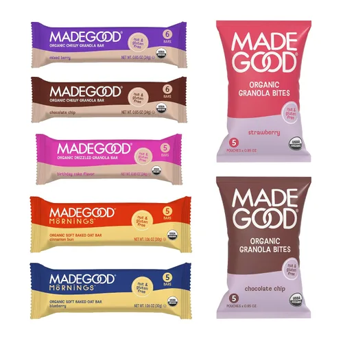 Vista 12 de MadeGood Barras de granola con chispas de chocolate, 40 unidades (0.85 onzas cada una) contienen nutrientes de verduras, aperitivos sin gluten Sin