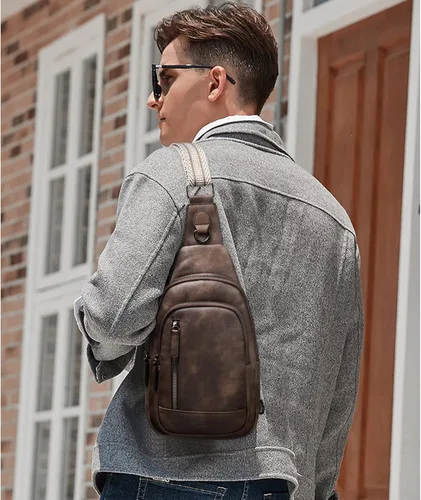 Vista 2 de Bolsos cruzados para mujer, bolso cruzado para mujer, bolso cruzado de cuero para mujer, mochila de viaje