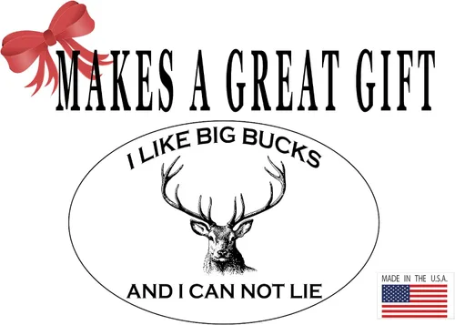 Vista 4 de Rogue River Tactical Calcomanía de vinilo con texto en inglés "I Like Big Bucks Hunter Buck" para parachoques de automóvil, camión, RV, SUV, barco