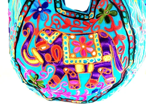 Vista 4 de indian-handmade-bag-for-women shoulder-bag elephant-embroidery-bag