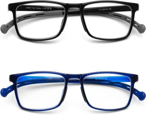 Vista 10 de DOOViC 2 Pack Reading Glasses for Women Men TR90 Flexible Lightweight Blue Light Blocking Computer Readers