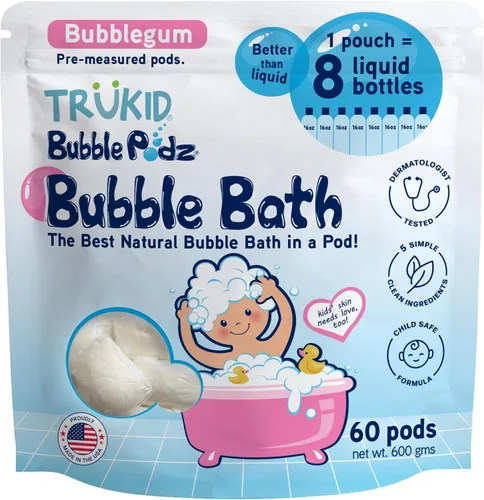 Vista 15 de TruKid Bubble Podz - Baño de burbujas para niños, niños pequeños y bebés, bomba de baño suave y refrescante sin lágrimas para piel sensible