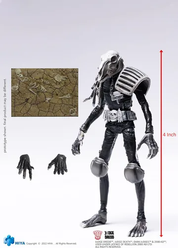 Vista 7 de HIYA TOYS Judge Dredd: Judge Mortis - Figura de acción exquisita a escala 1:18 en blanco y negro