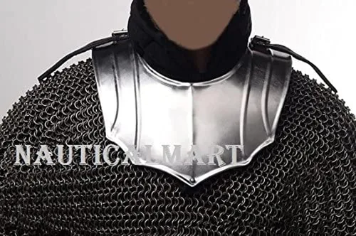 Vista 2 de NauticalMart Knight Gorget - Armadura de cuello medieval, talla única, color plateado