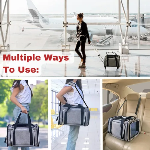 Vista 5 de Ruff Life 101 Transportín de Mascotas Premium Expandible con Ruedas Aprobado por Aerolíneas - Transportín Rodante Expandible de Dos Lados - Diseñado