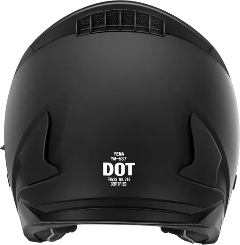 Vista 5 de Casco abierto para motocicleta, YEMA YM-637 aprobado por DOT, medio casco 3/4 con visera solar para adultos, hombres y mujeres