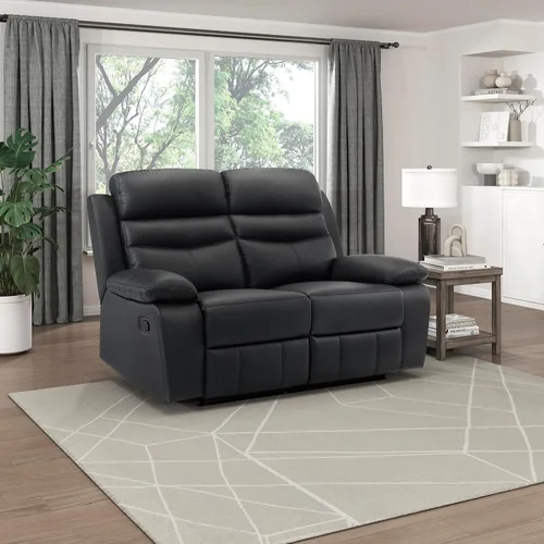 Vista 18 de Lexicon Leather Match - Sofá reclinable manual para pared, color azul