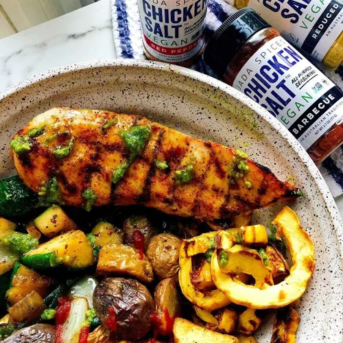 Vista 5 de Sal de pollo – Vegano, sin MSG, sin gluten, # 1en Australia, condimento para todo uso , 4.5 onzas